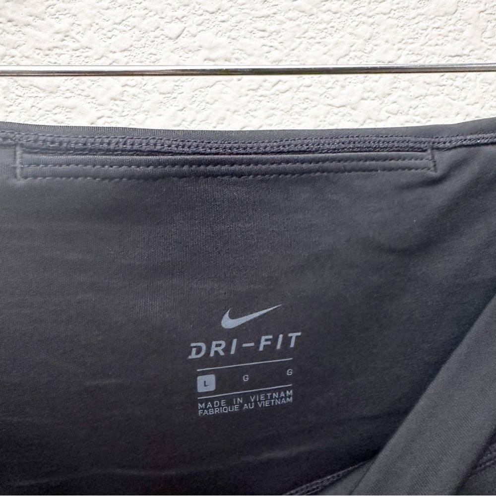 NEW NIKE Leggings Tight Fit Mid Rise Full Length Black Gold Large - Picture 4 of 7